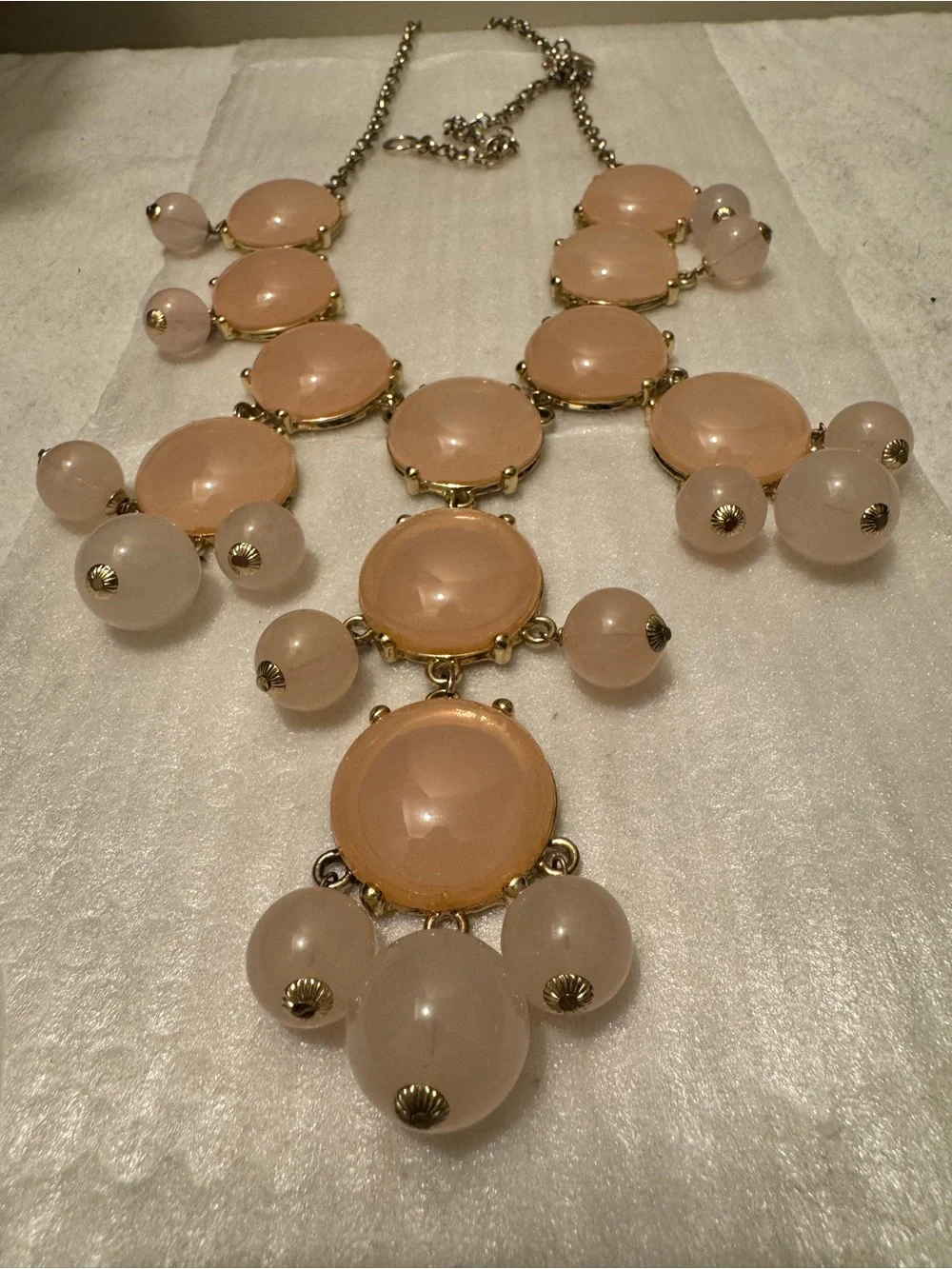 Authentic Iconic Vintage J.Crew Peach Bubble Statement Necklace with Box